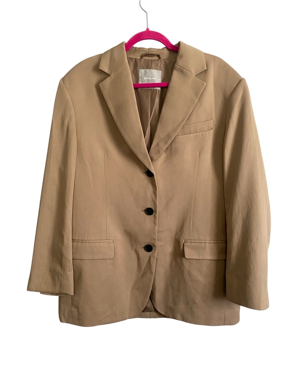 Everlane Women's Tan Blazer Size 10 Lined Academia Minimalist Neutral Clean Girl